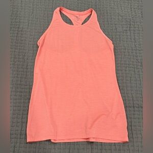 Athleta Women’s Salmon Pink Mesh Striped Tank Top size Small